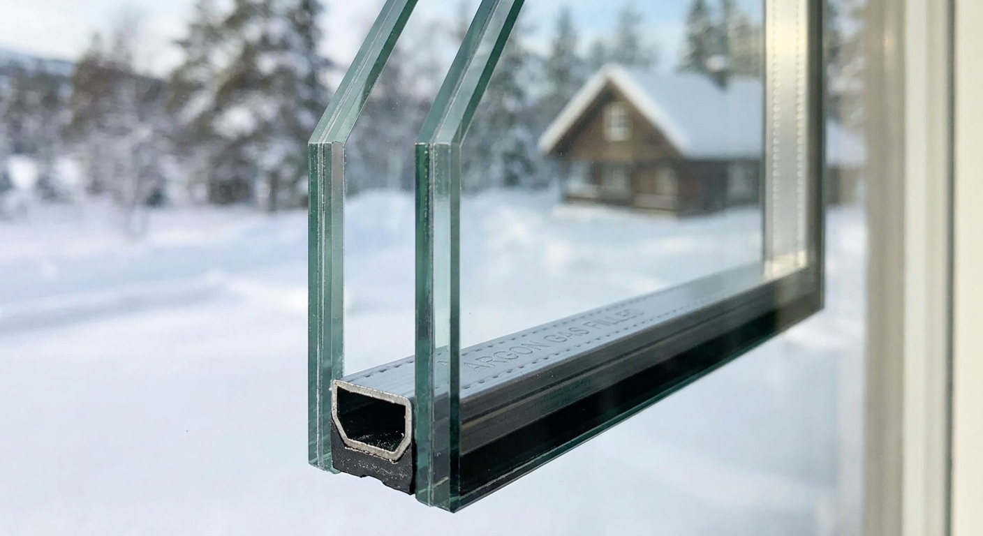 double paned glass unit macro shot