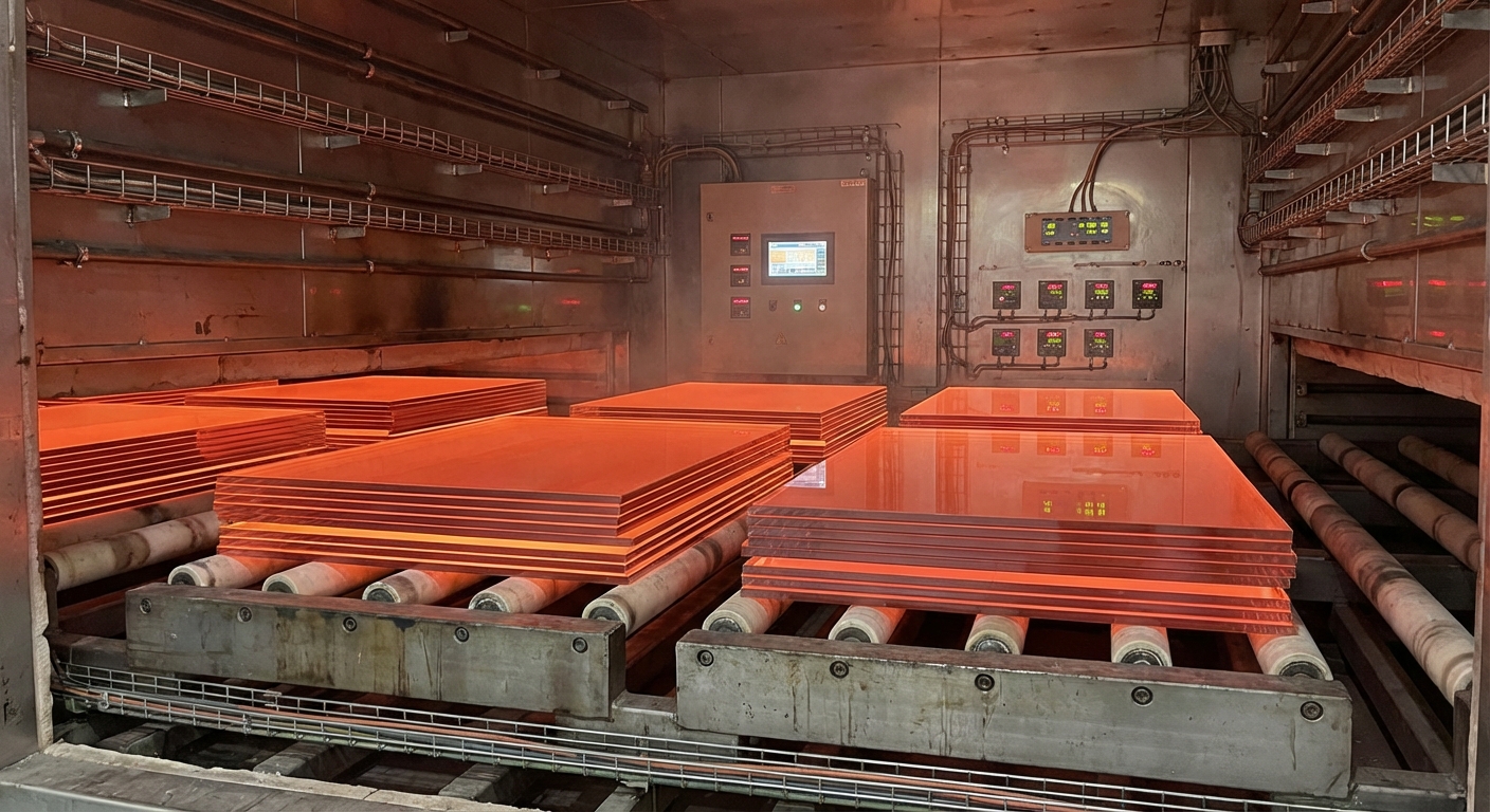 Industrial glass house oven interior