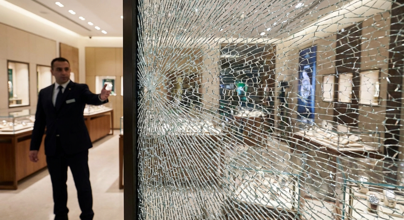 laminated glass security jewelry store