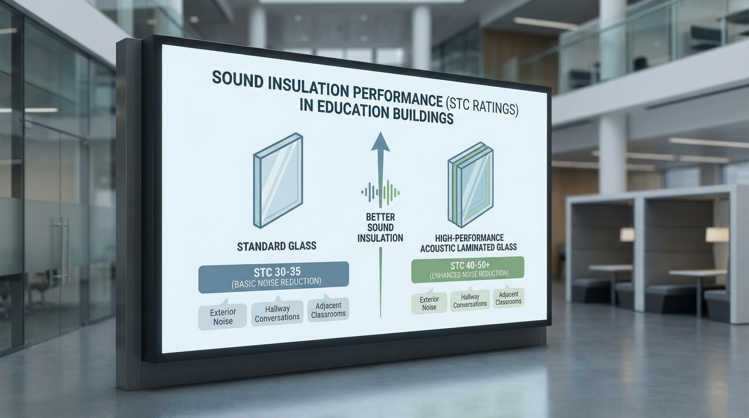 acoustic glass stc comparison infographic