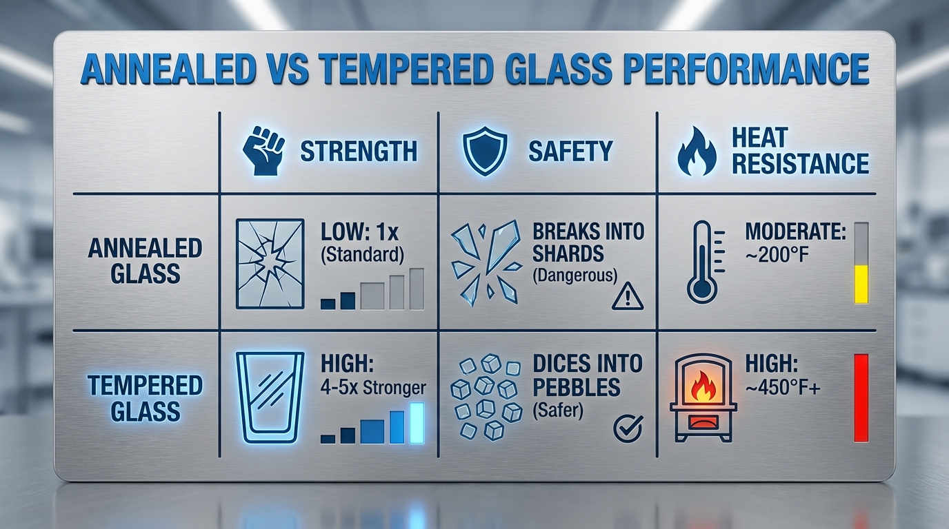annealed vs tempered glass performance comparison
