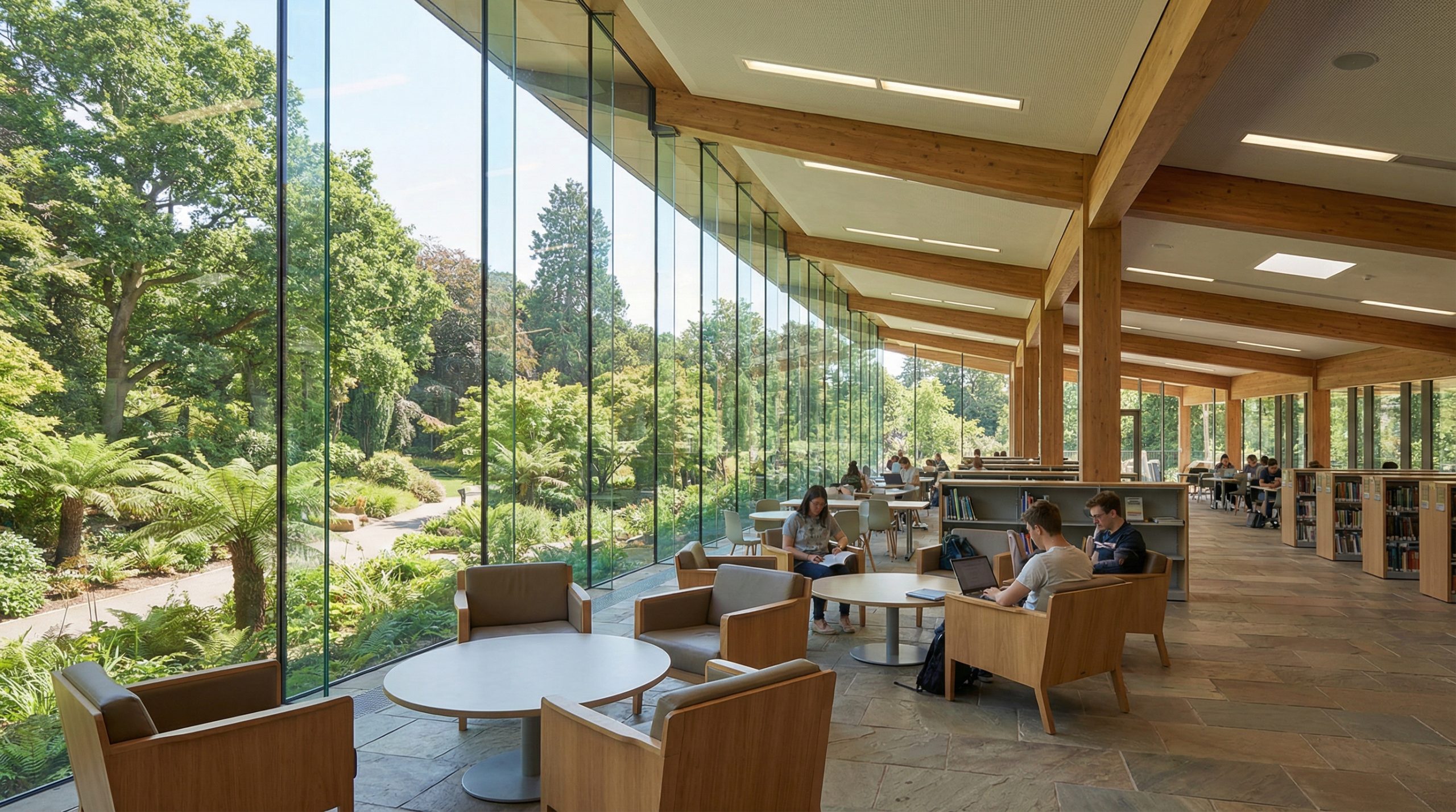 contemporary school library interior