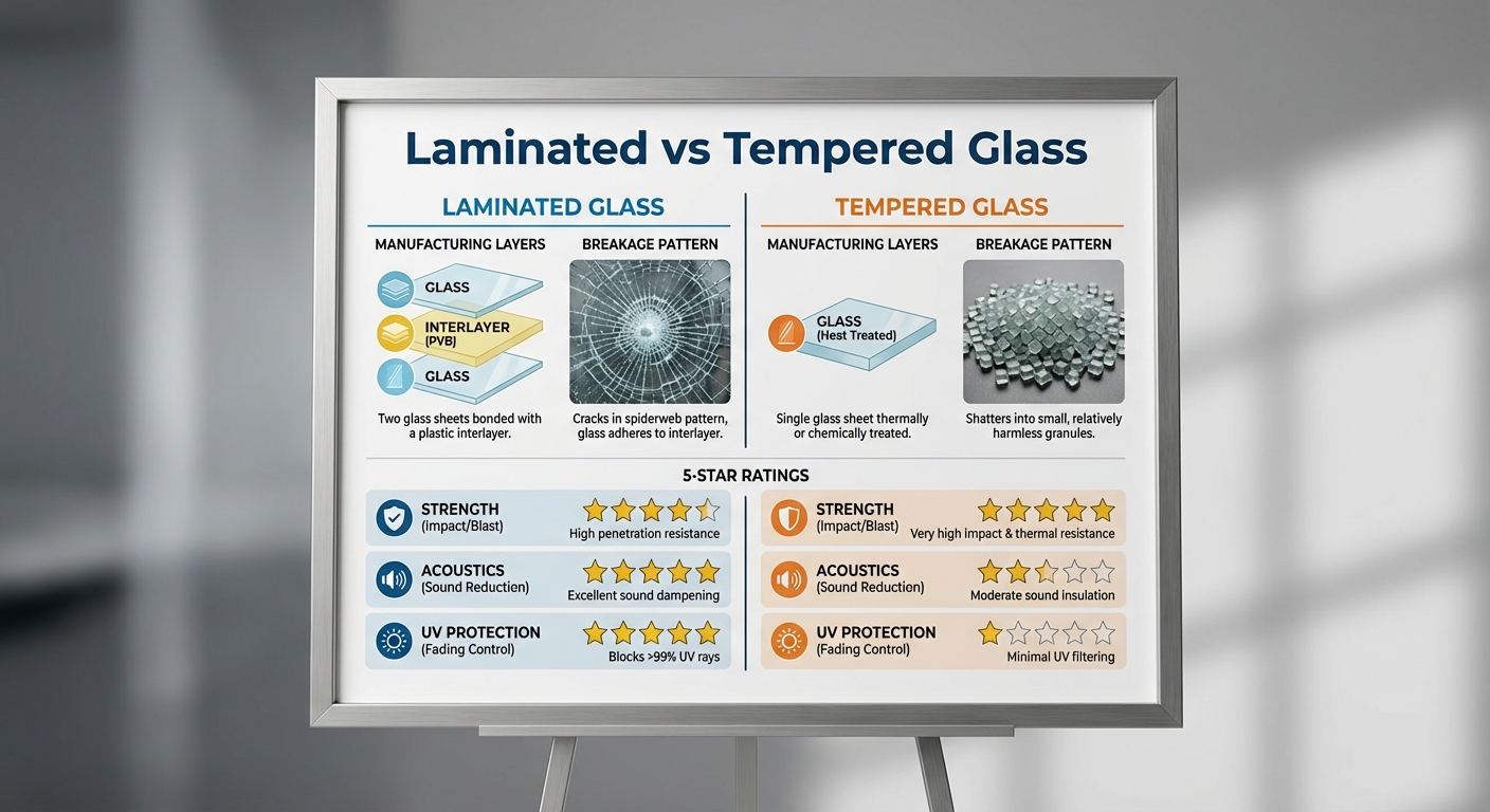 Laminated vs Tempered Glass Comparison
