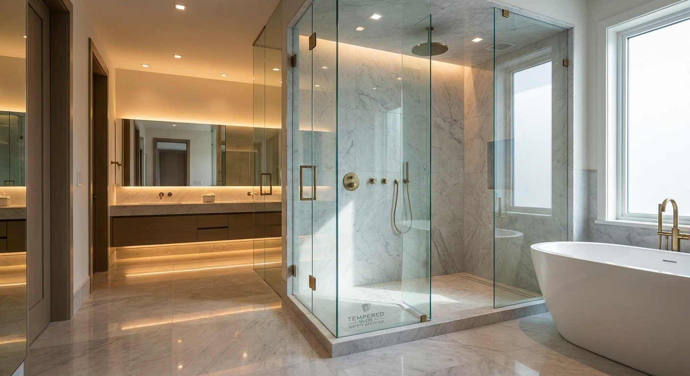 luxury glass shower door interior