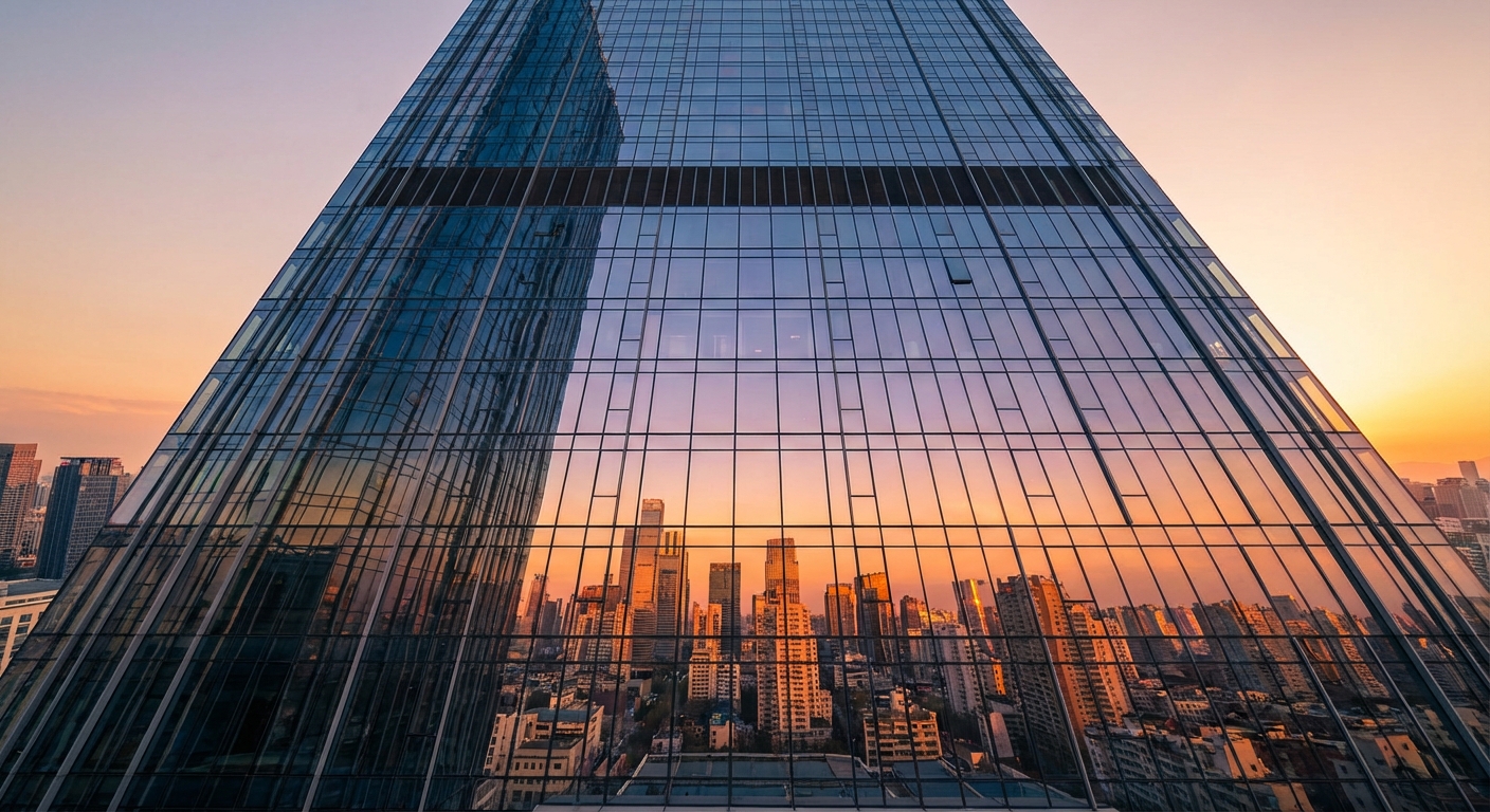 Glass Skyscraper Sunset