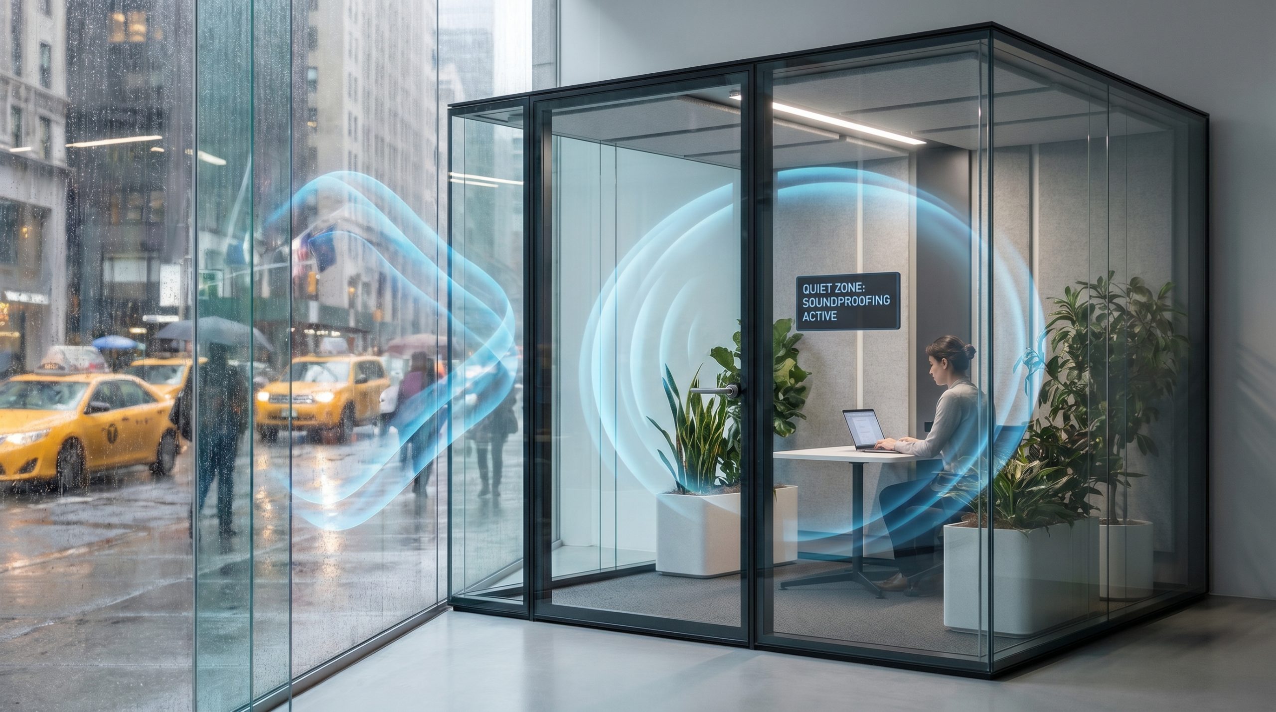 Modern Glass-Enclosed Office