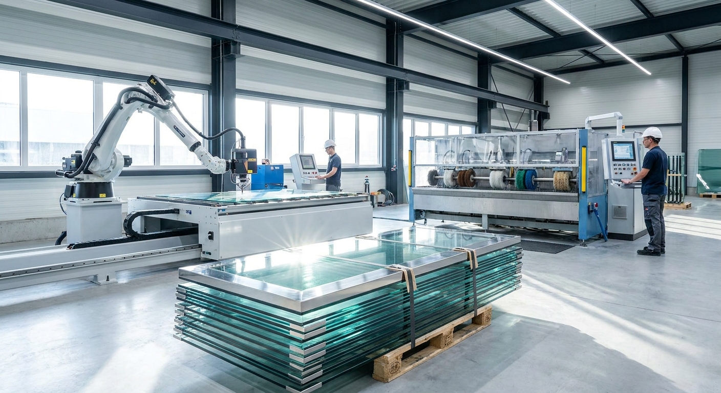 Glass manufacturing factory production