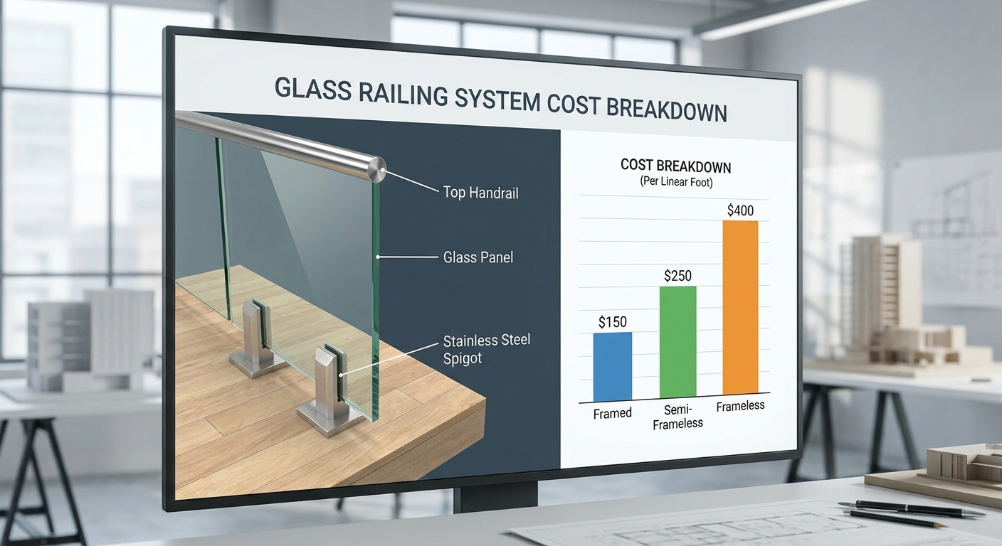Glass railing cost breakdown chart