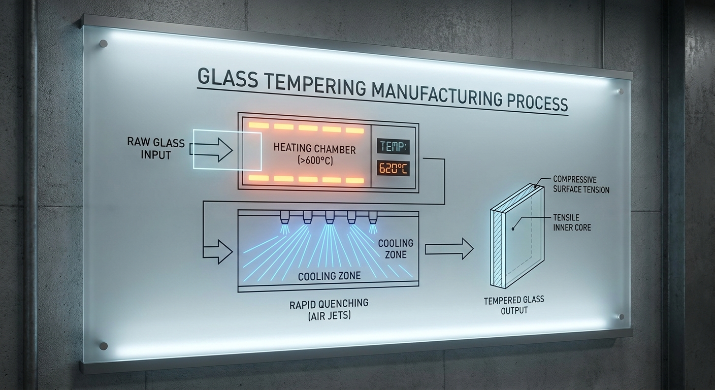 Glass Tempering Manufacturing Process Diagram