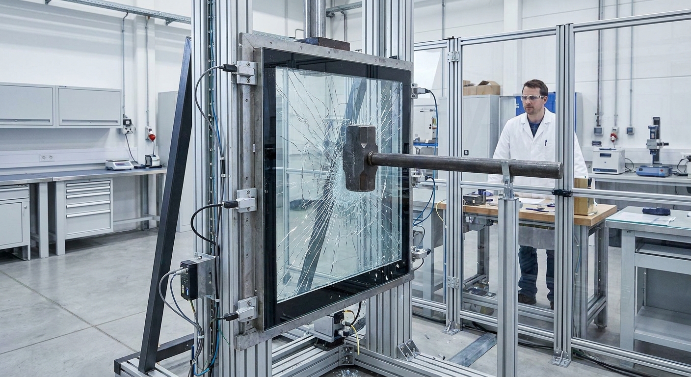Safety Glass Drop Weight Testing Rig