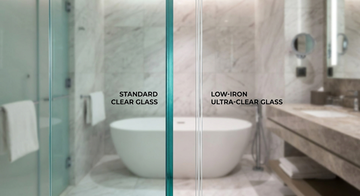 Premium Hotel Bathroom Partition with Crystal-Clear Low-Iron Glass Edge