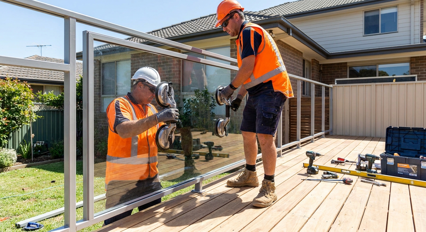 Professional glass railing installation
