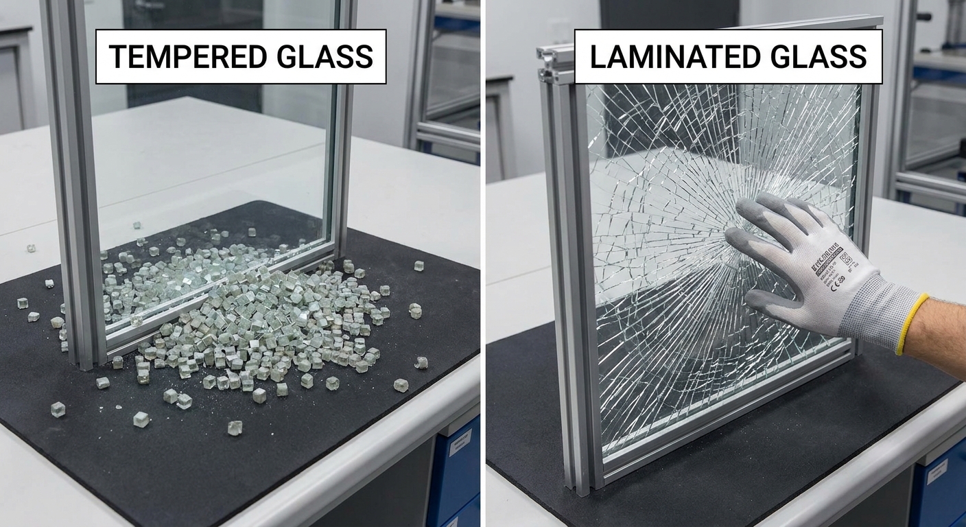 Failure Modes of Tempered vs Laminated Glass