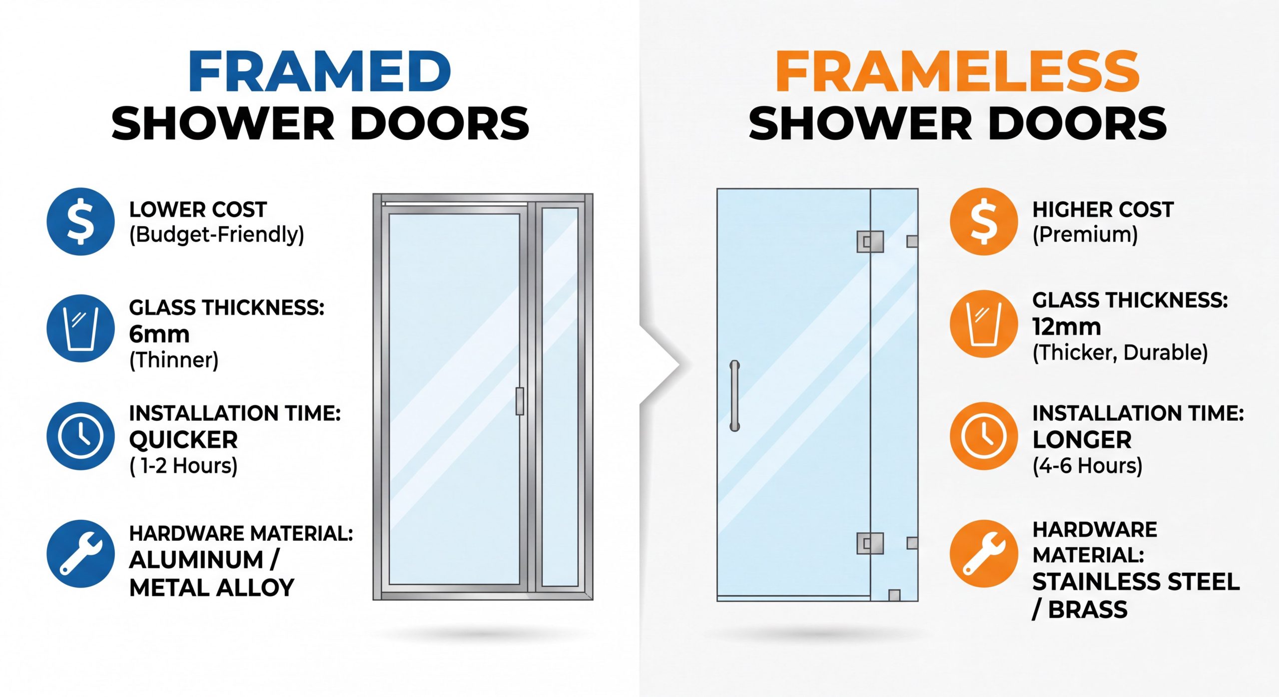 Shower Doors Comparison Infographic